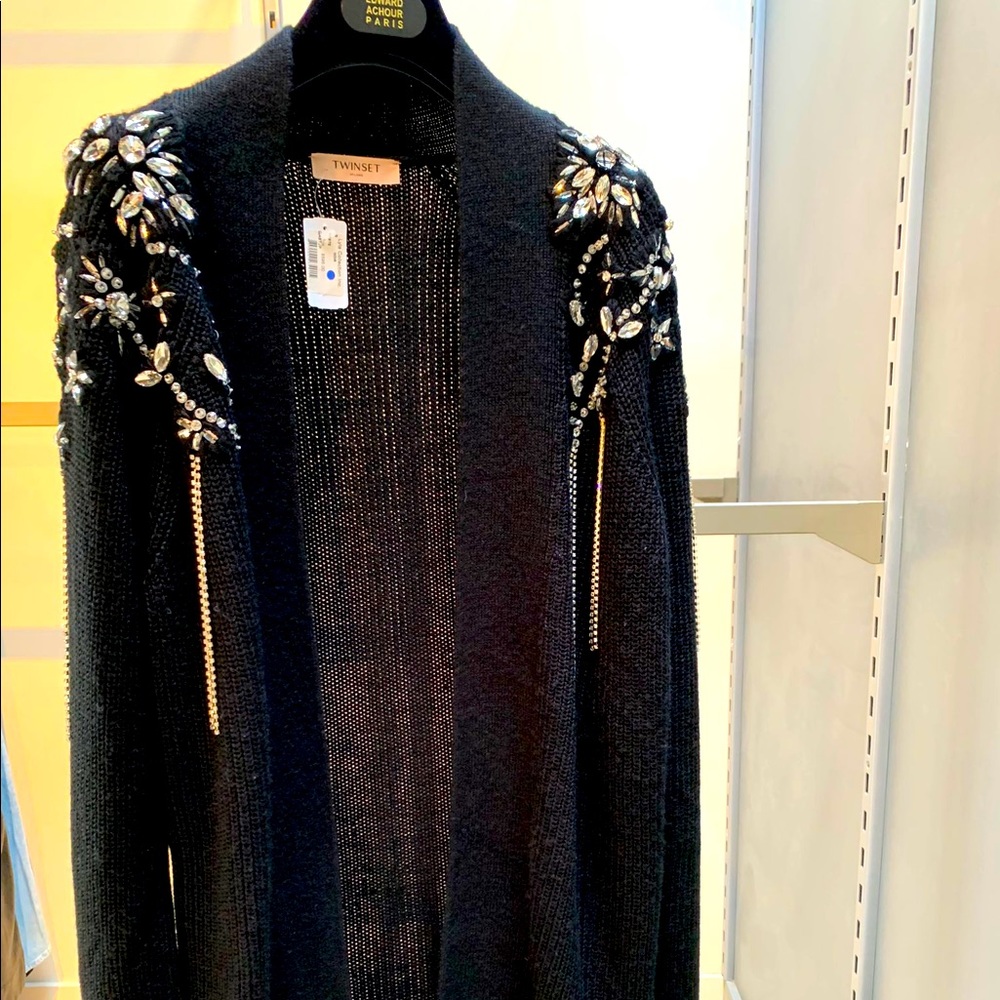 Long black cardigan